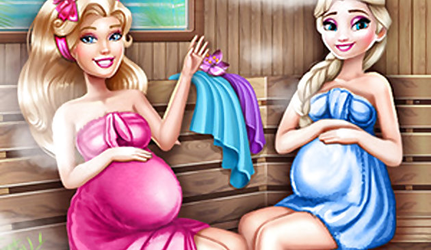 Lindas mamás embarazadas sauna