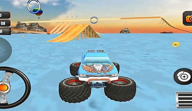 Water Surfer Vertical Ramp Monster Truck Spiel