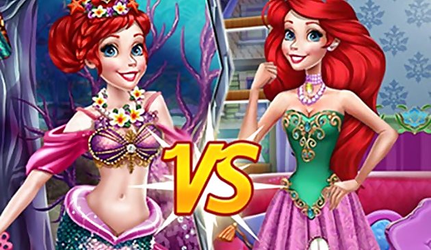 Ariel Prinzessin gegen Meerjungfrau