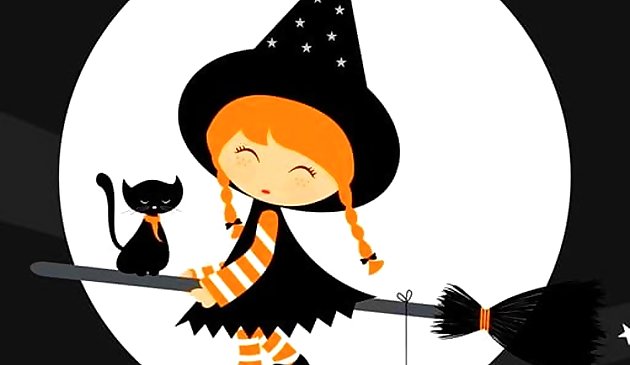 Милая головоломка ведьм на Хэллоуин