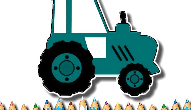 Tractor para colorear fácil para niños