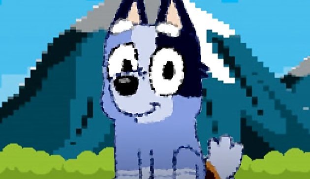 Пиксель синей собаки