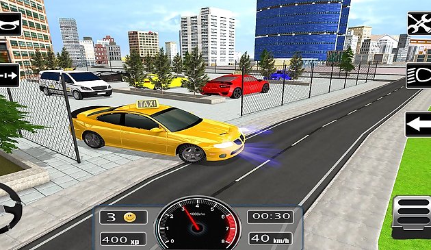 Simulateur de voiture de taxi de ville moderne