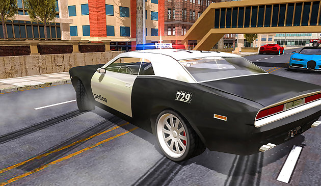 Simulation de cascade de voiture de police 3D