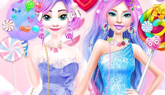 Ellie and Eliza in Candyland