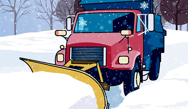 Copos de nieve ocultos en camiones de arado