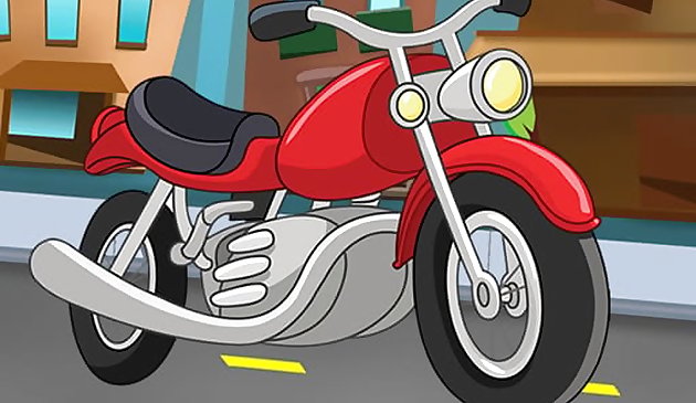 Rompecabezas de moto de dibujos animados