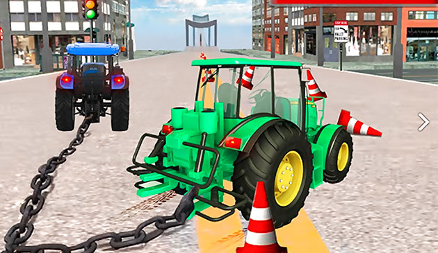 Simulador de remolque de tractor encadenado