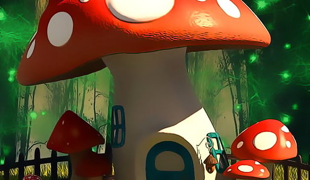 Забавные грибные домики Пазл