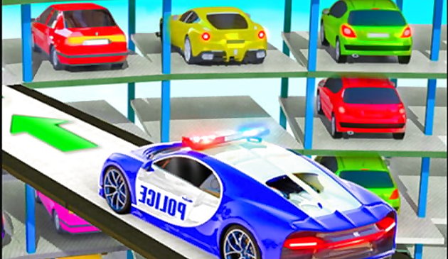 Juegos de estacionamiento de automóviles de varios niveles de la policía