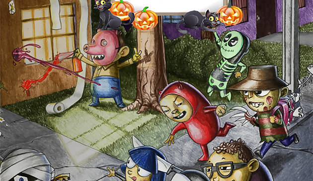 Karikatur-Halloween-Dia-Puzzle