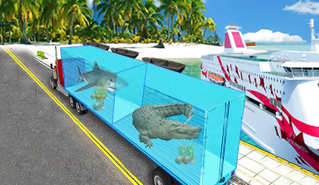 Camión de carga de animales marinos