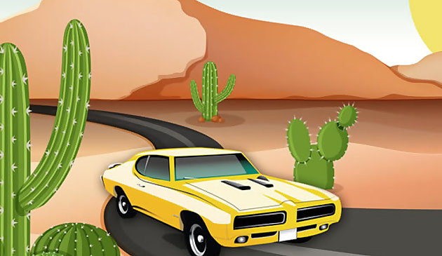 Course de voitures dans le désert