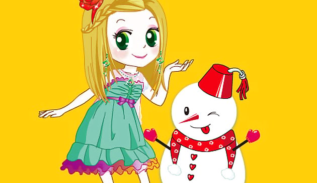 Une princesse et un bonhomme de neige