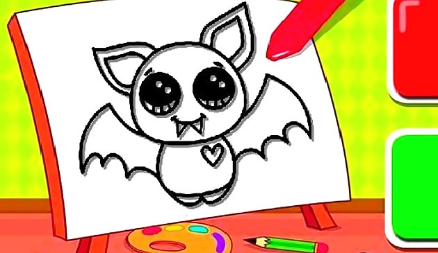 Murciélago para colorear fácil para niños
