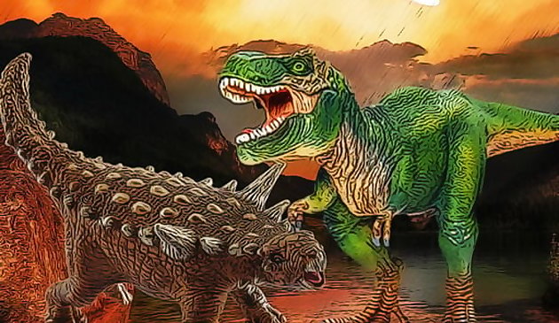 Los dinosaurios luchan contra el rompecabezas