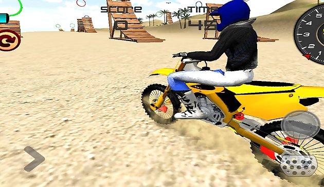 モトクロスビーチゲーム:バイクスタントレース