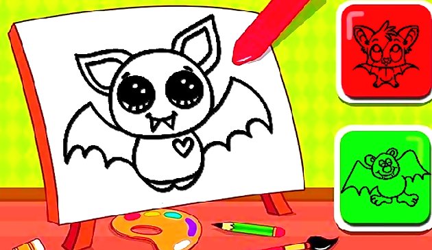 Murciélago para colorear fácil para niños