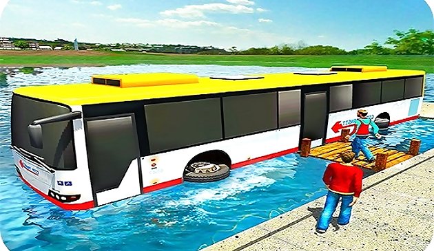 Jeu de course de bus flottant en eau 3D