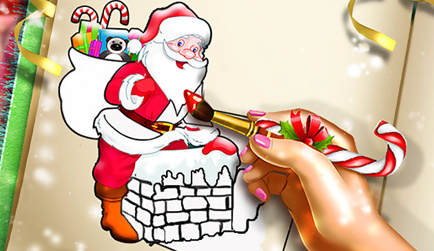 Рождественская раскраска Санта-Клауса