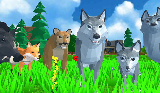 オオカミシミュレータ野生動物3D