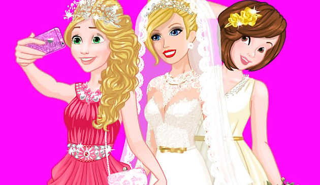 Barbies Hochzeits-Selfie mit Prinzessinnen