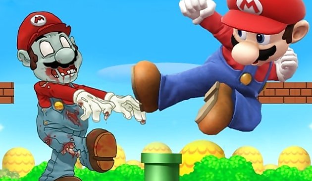 Super Mario schießt Zombies