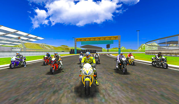 Motorrad-Rennfahrer 3D