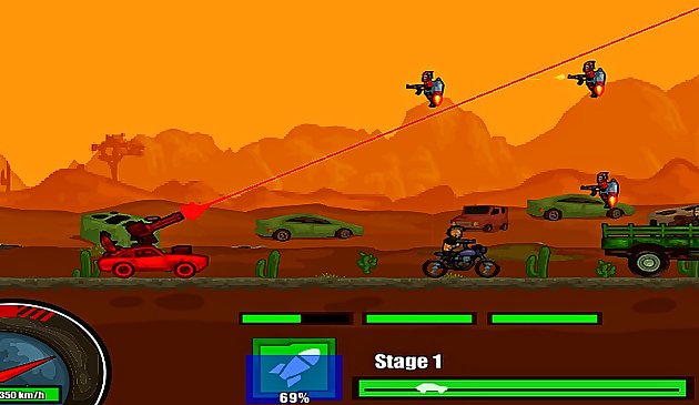Battle On Road Car Game 2D