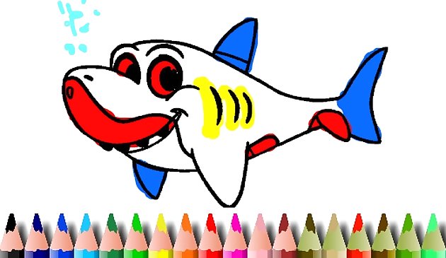 Libro para colorear de tiburones BTS