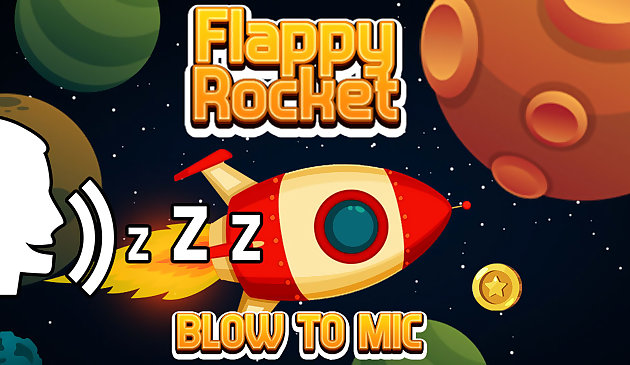 Flappy Rocket spielt mit dem Blasen zum Mikrofon