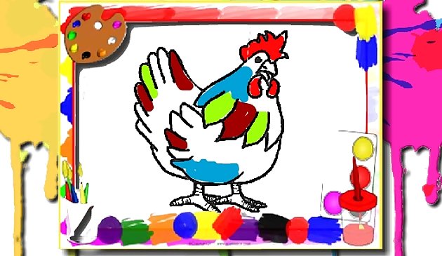 Livre de coloriage de poulet