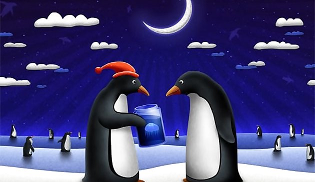 Toboggan de pingouin de Noël