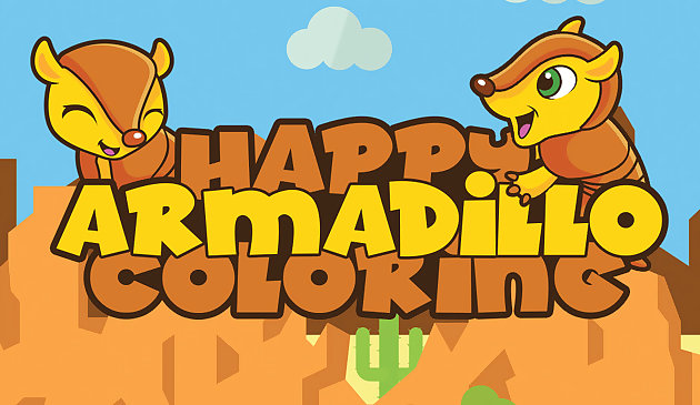 Happy Armadillo Coloring