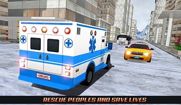 Simulador de ambulancia urbana moderna