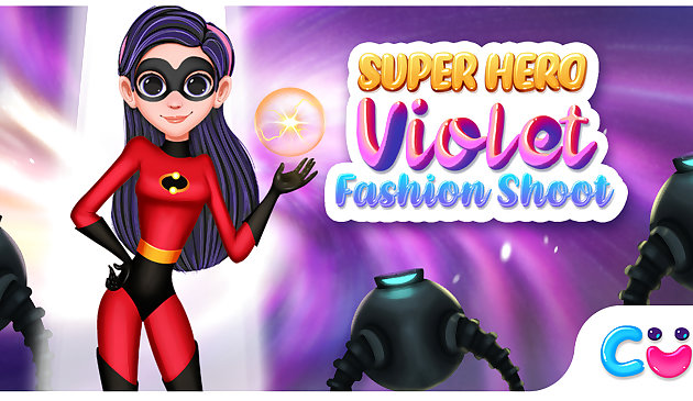 Супергеройская фиолетовая модная съемка