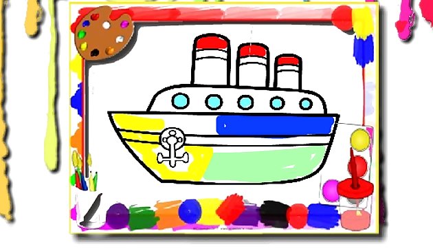 ボート塗り絵