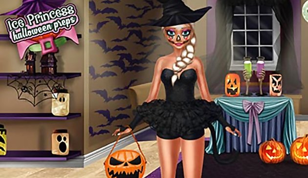 Ледяная принцесса готовится к Хэллоуину