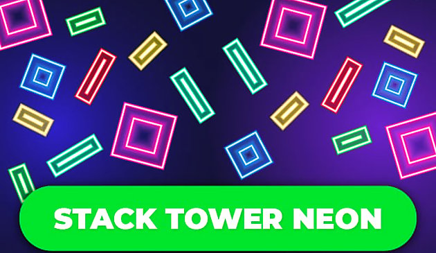 Stack Tower Neon: Gardez l’équilibre des blocs