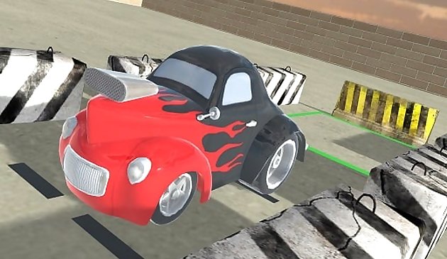 Aparcamiento de coches antiguos 3D