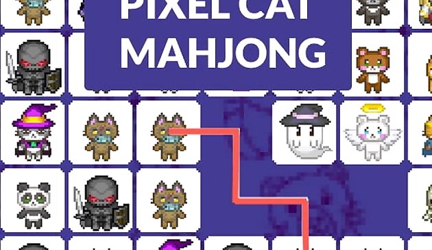 Кошачий пиксельный маджонг