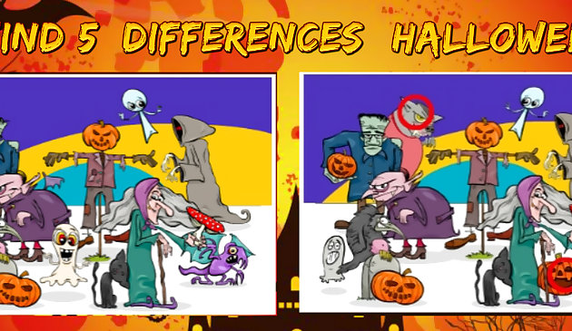 Trouvez 5 différences Halloween