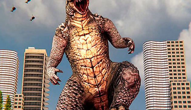 Monster Dinosaurier Randale Stadtangriff