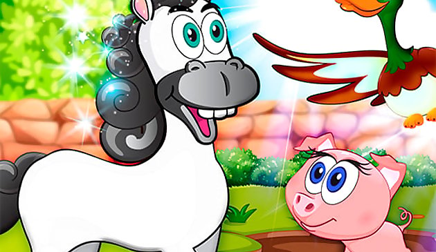 Apprendre les animaux de la ferme: jeux éducatifs pour les enfants