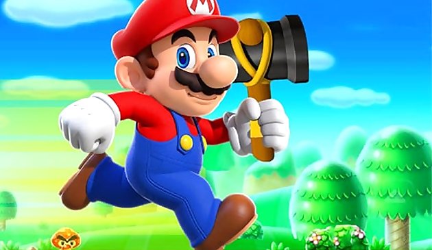 Super Mario rennen und schießen