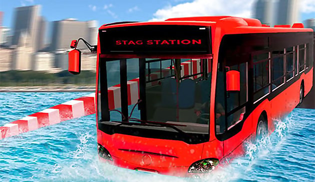 Schwimmender Bus mit extremem Wasser