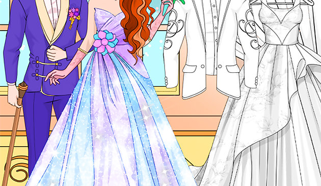 結婚式の着色ドレスアップゲーム