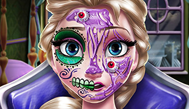 Эльза Страшный макияж на Хэллоуин