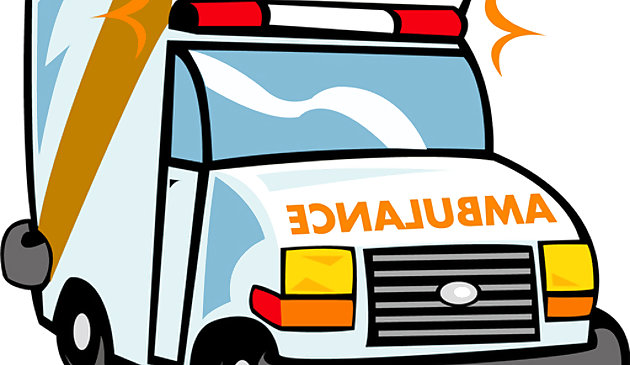 Rompecabezas de ambulancia de dibujos animados